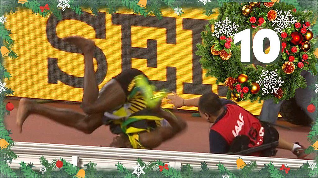 BBC Sport advent calendar Usain Bolt gets run over by a cameraman on