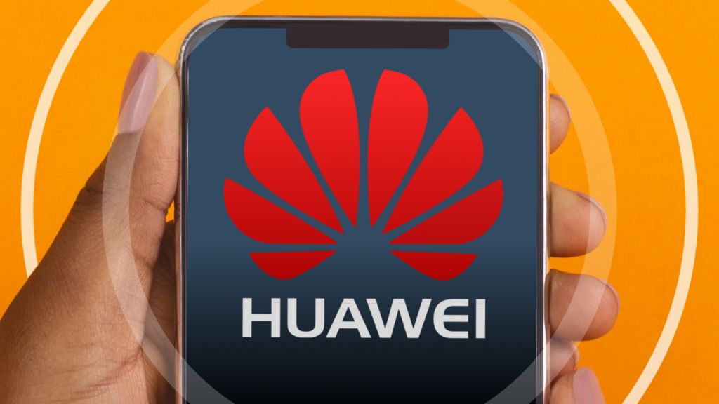 Huawei logo on a smartphone