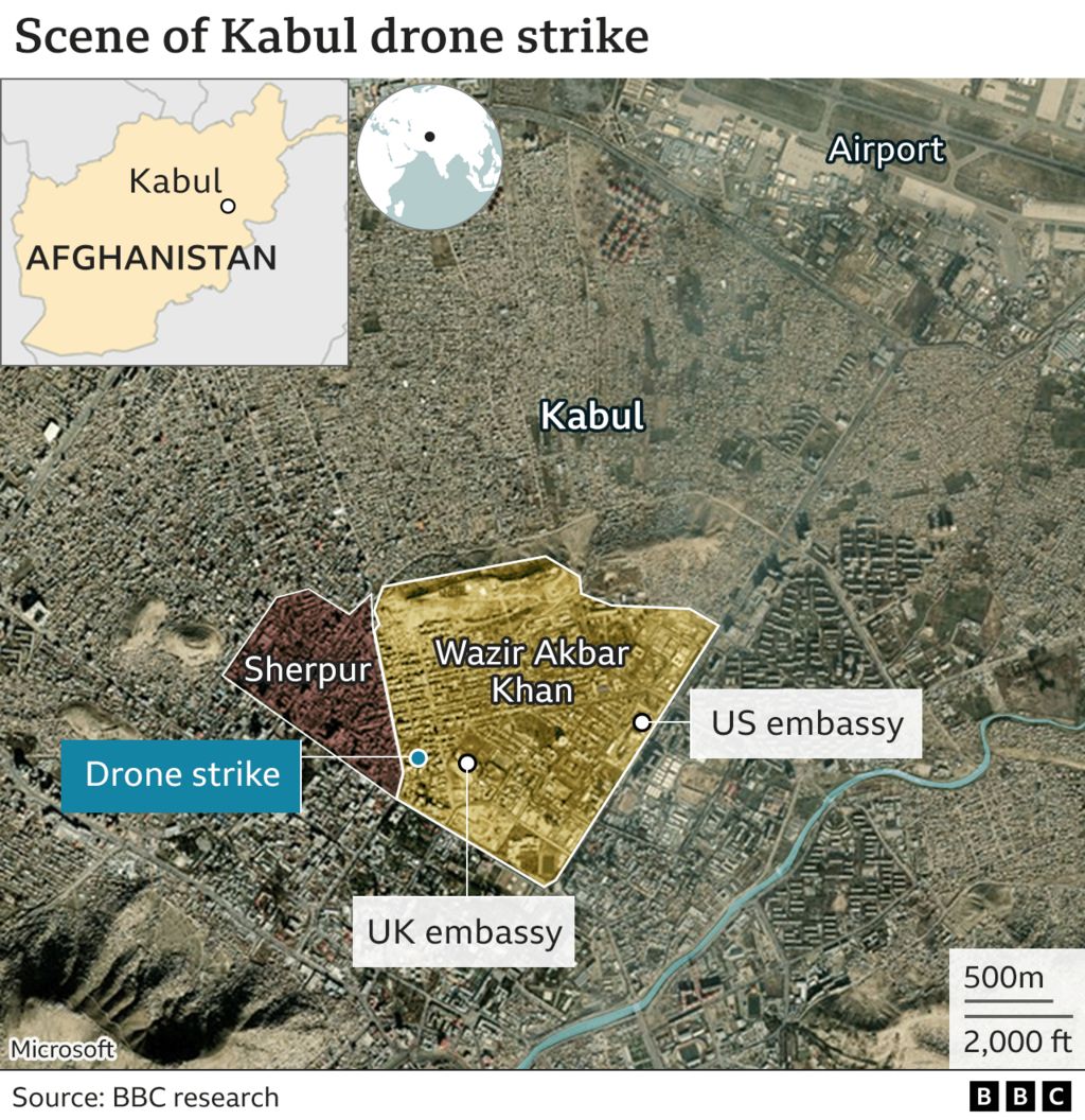 A graphic showing the location of Ayman al-Zawahiri's home