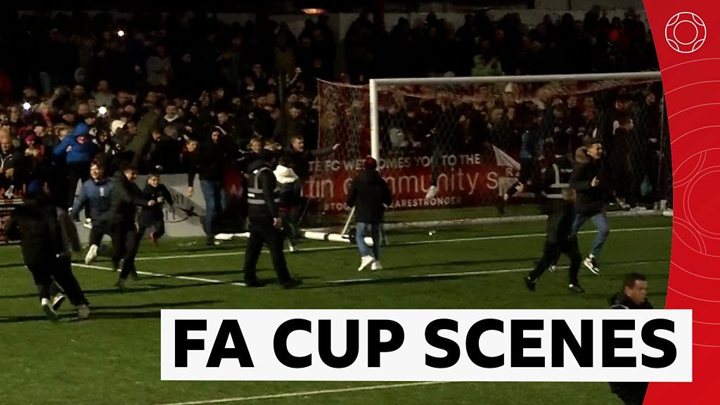 Ramsgate 2-1 Woking: Home fans run onto the pitch after claiming shock FA Cup victory