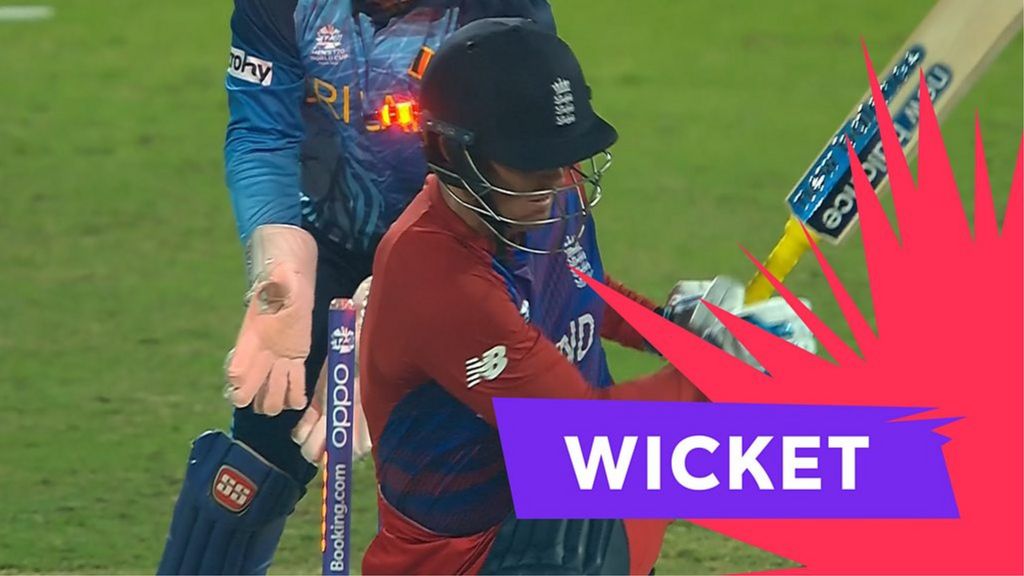 T20 World Cup - England v Sri Lanka: Wanindu Hasaranga bowls Jason Roy for nine