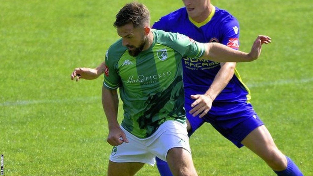 Matt Loaring in action for Guernsey FC