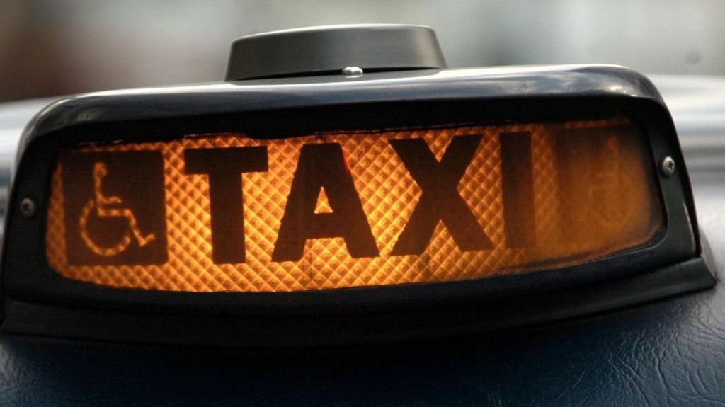 A taxi sign