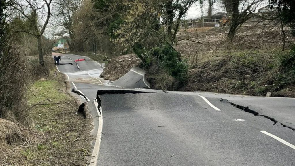 The hills cracks across the main road