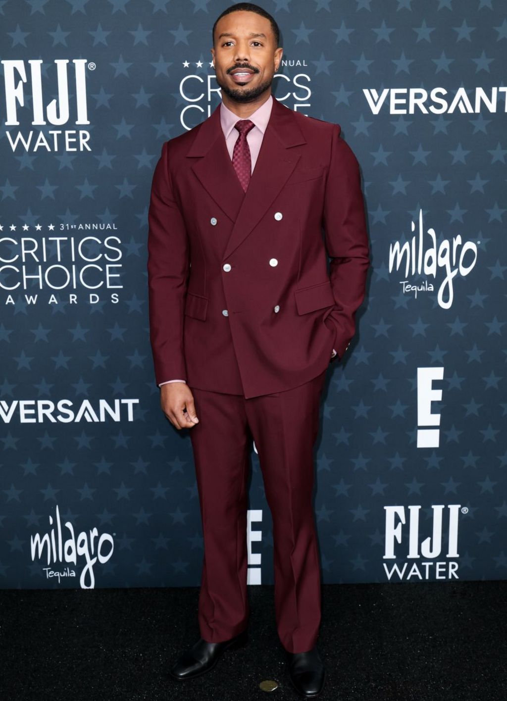 Michael B. Jordan at the 31st Annual Critics Choice Awards held at Barker Hangar on January 04, 2026 in Santa Monica, California.