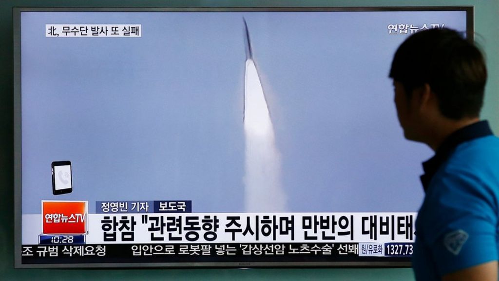 North Korean Submarine Ballistic Missile Test Fails Bbc News