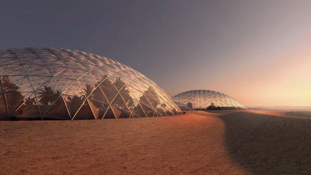 Artist's impression of UAE's Mars domes