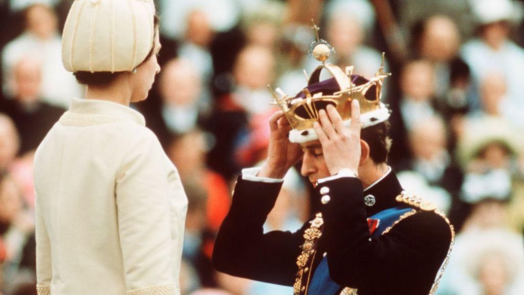 Prince Charles at his investiture ceremony in 1969