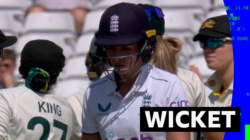 Women's Ashes 2023: England's Kate Cross dismissed by Australia's Ash Gardner