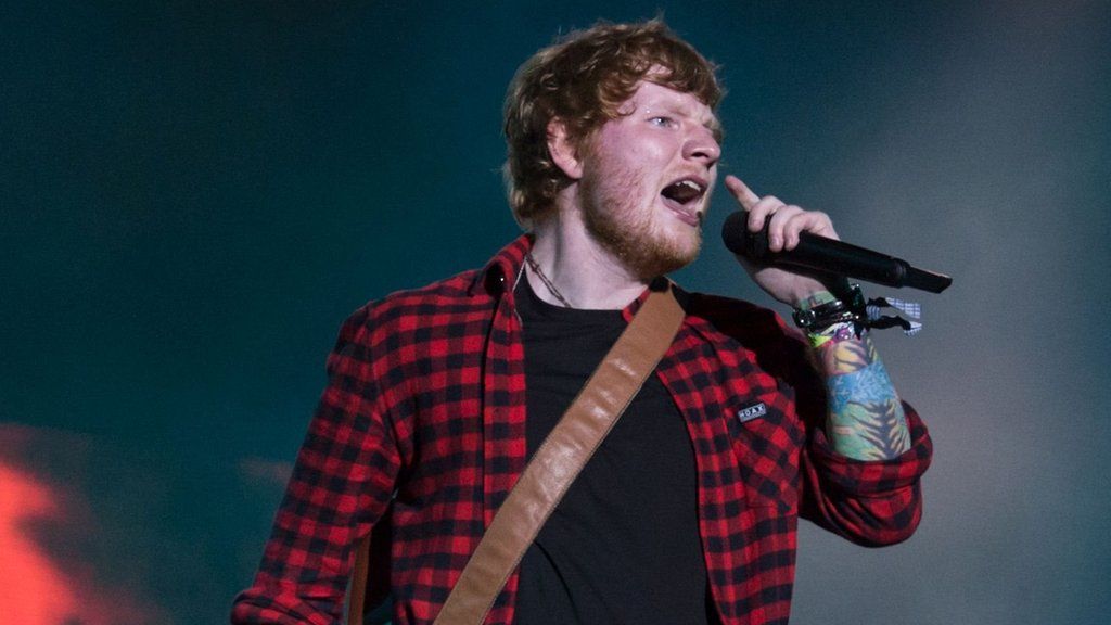 Ed Sheeran performs at Glastonbury