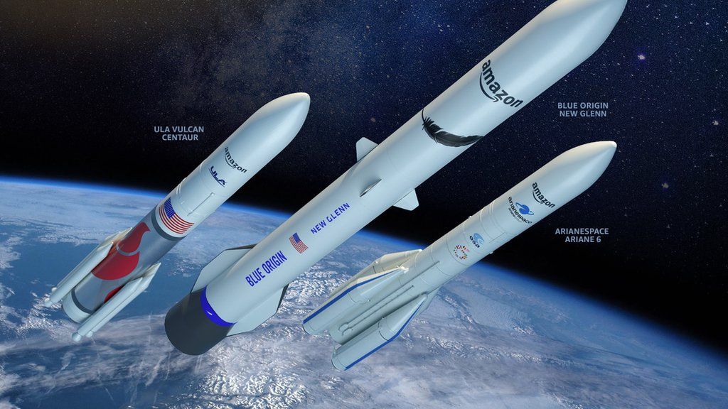 Project Kuiper illustration of the three launch vehicles.