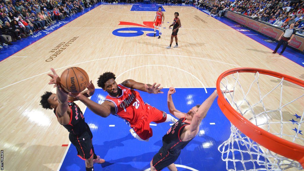 NBA Joel Embiid hepls 76ers win and moves closer to Kareem Abdul