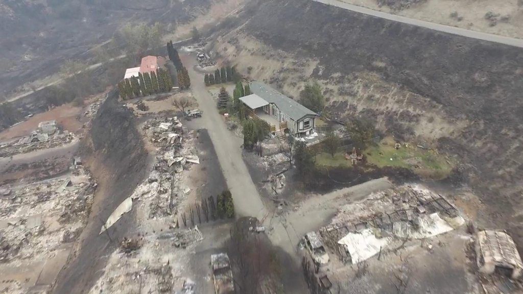 Canada wildfires: Drone footage shows devastation of blaze