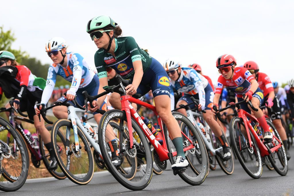 Lizzie Deignan in action on day two of the Vuelta Femenina