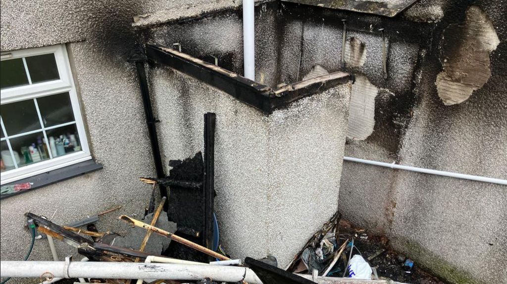 Damage from tumble dryer fire 