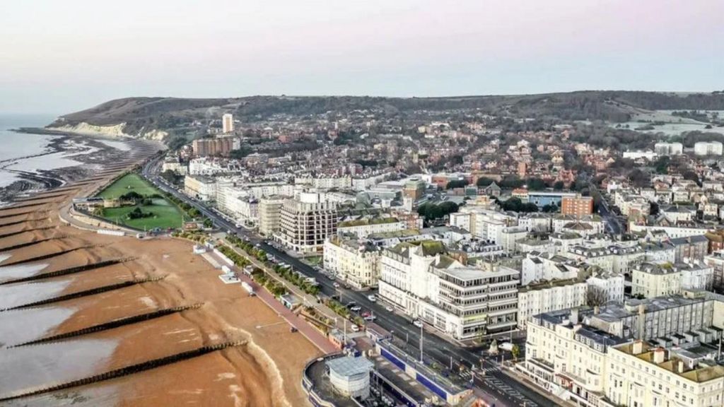 Aerial view of Eastbourne seafront 