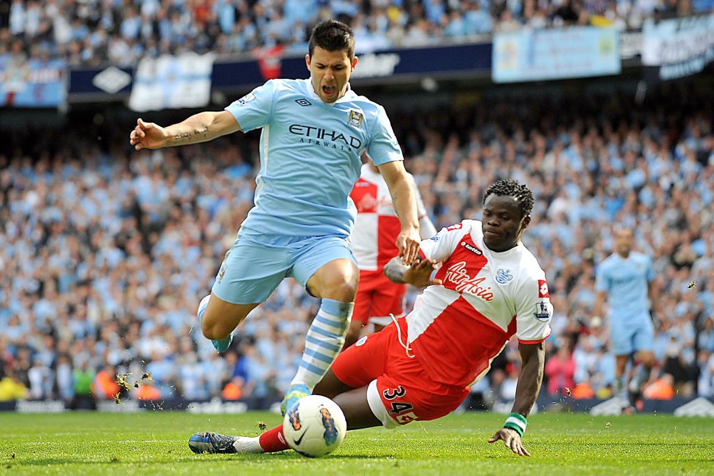 Sergio Aguero scores against QPR to win 2011-12 Premier League