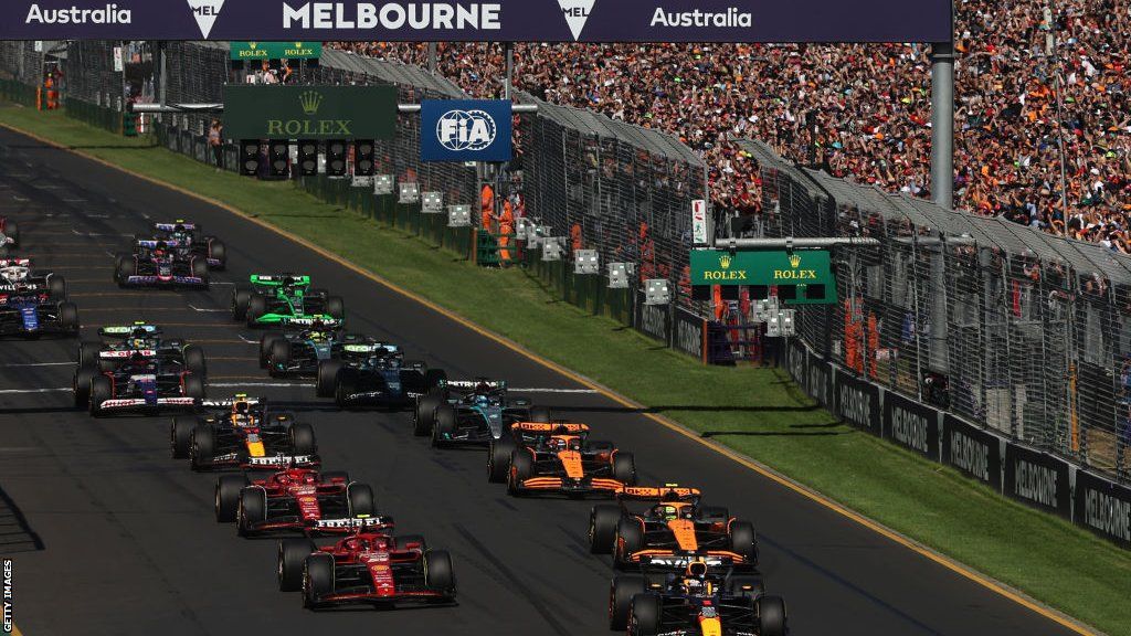 The starting grid at the 2024 Australian Grand Prix