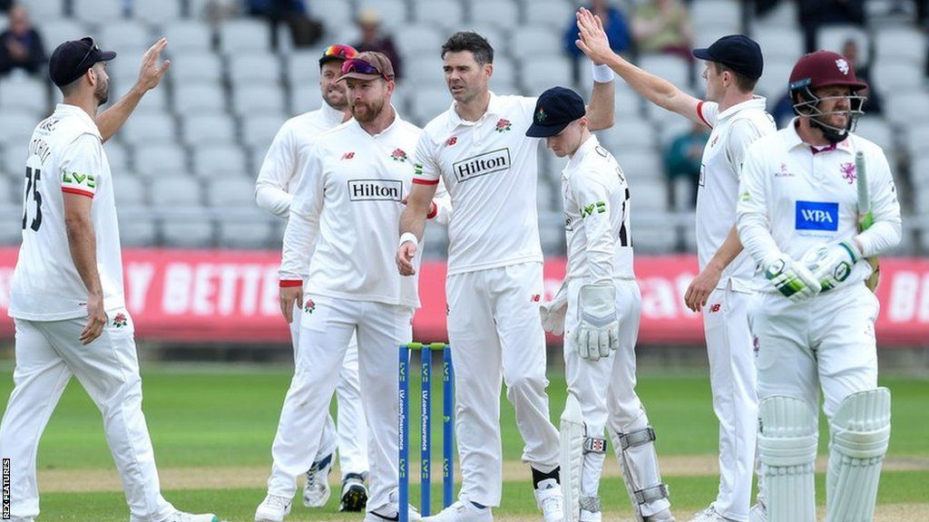 Somerset opener Steven Davies was James Anderson’s first scalp of the day - to the second ball of his third over