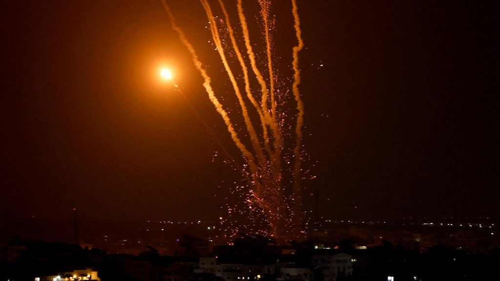 Rockets are fired by Palestinian militants into Israel, amid Israeli-Palestinian fighting