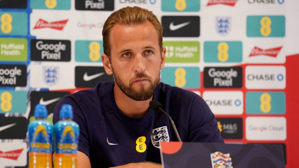 England captain Harry Kane speaks to the media before the game with the Republic of Ireland.