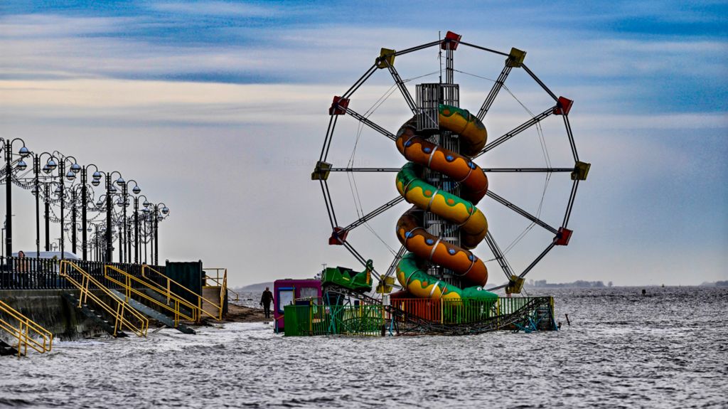 Fairground under water