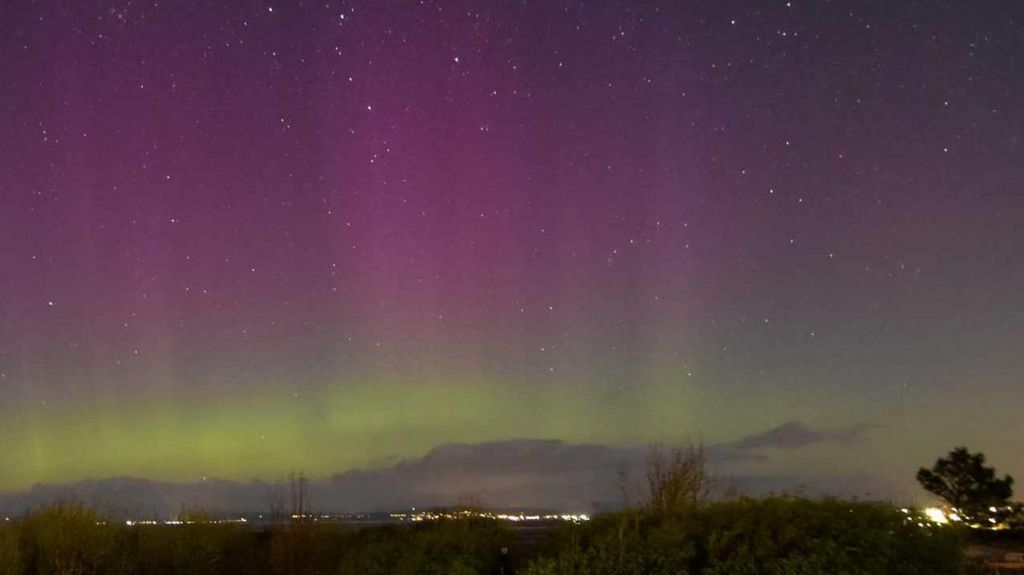 The Northern Lights in Morecambe, Lancashire