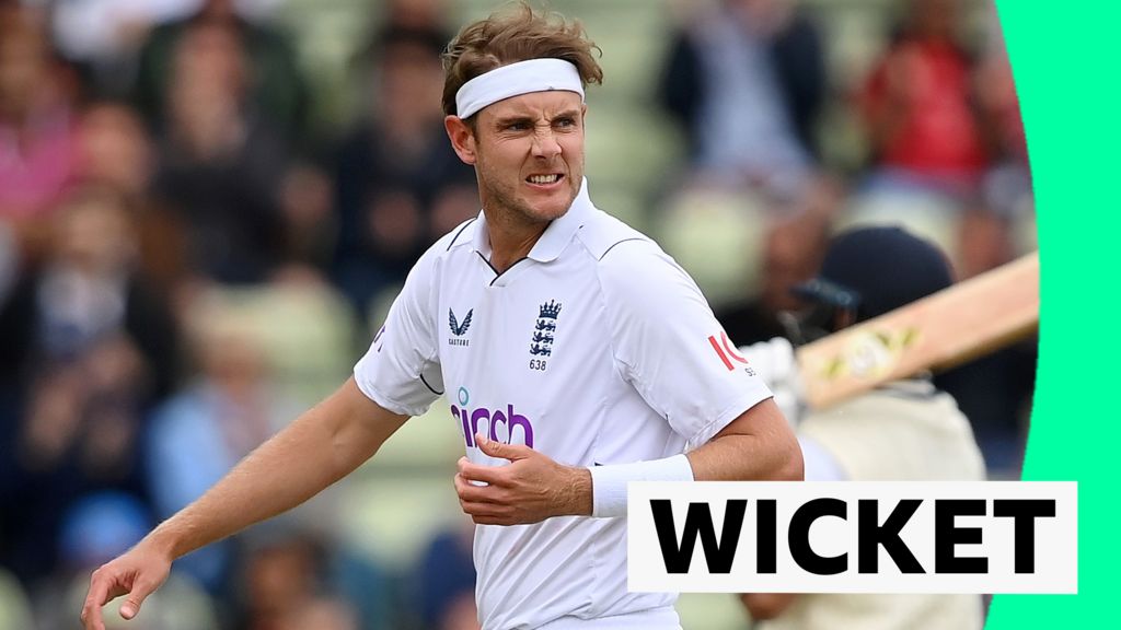 England v India: Cheteshwar Pujara is caught by Alex Lees off the bowling of Stuart Broad