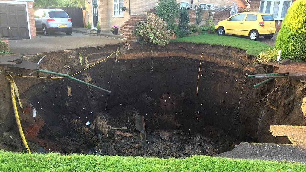 Giant hole on Fontmell Close, St Albans