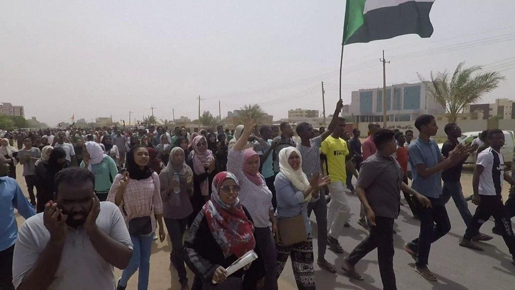 Protesters in Khartoum