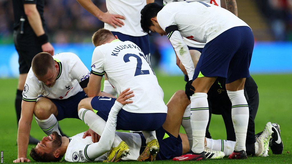 Tottenham midfielder Rodrigo Bentancur suffered a knee injury against Leicester City