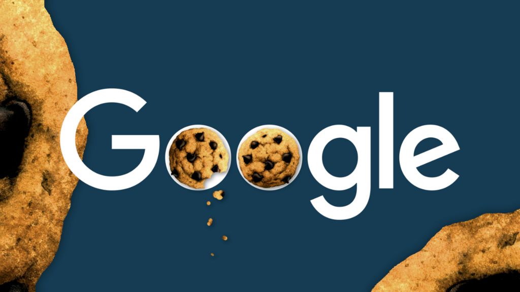 Google logo with chocolate cookies by the side