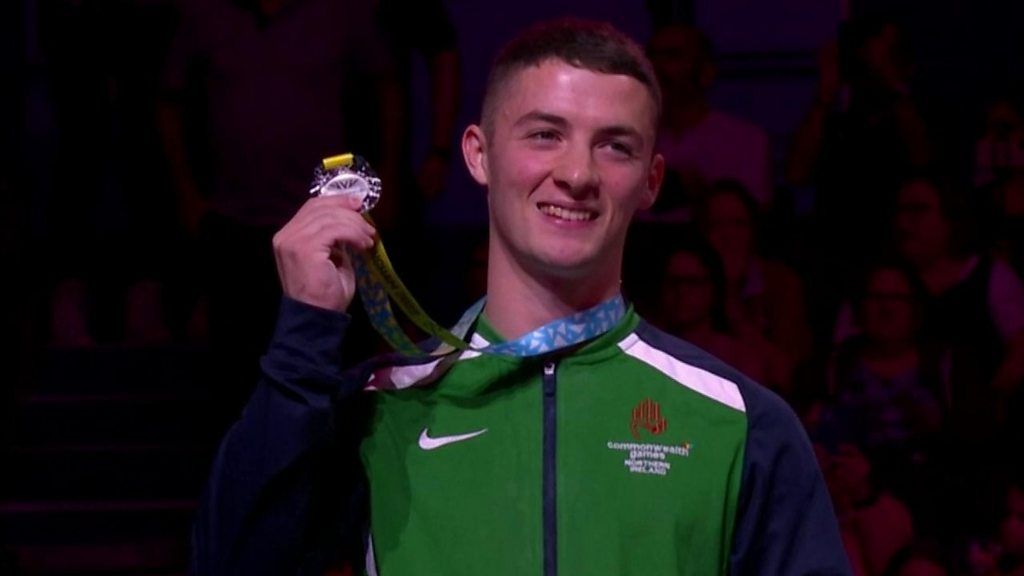 Rhys McClenaghan Receives Silver Medal After Finishing Second In Men's ...