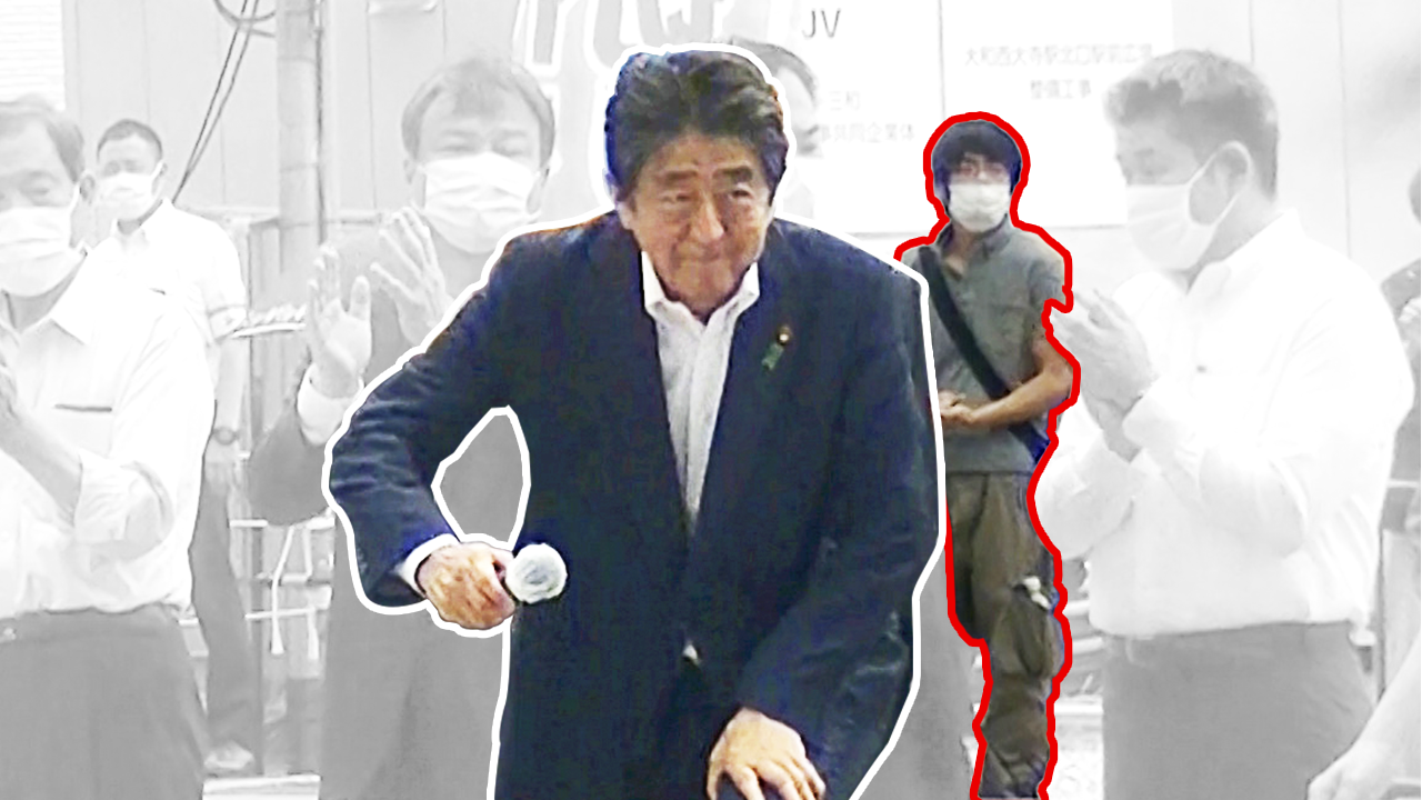 Shinzo Abe about to make speech
