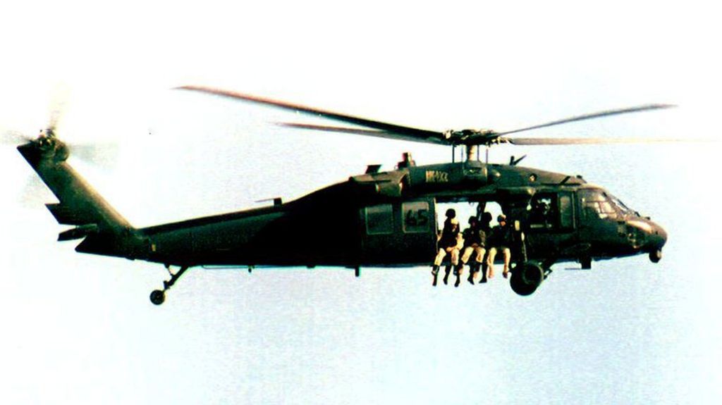 Black Hawk Helicopter flying over Mogadishu