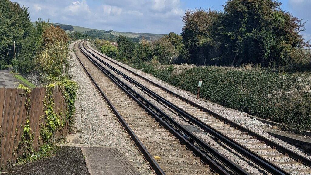 Rail track at Upwey station