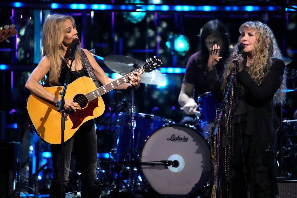Stevie Nicks joins Sheryl Crow as she is inducted to the Rock And Roll Hall Of Fame last November