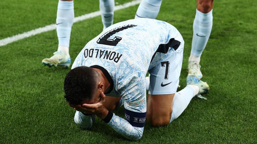 Cristiano Ronaldo celebrates his extremity against Croatia