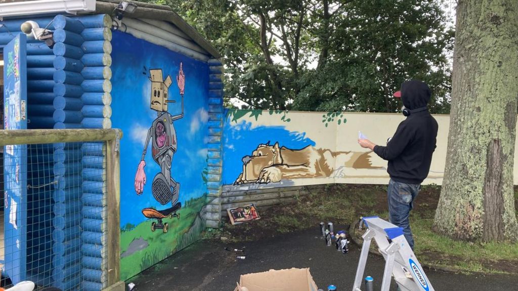 Artwork at Guernsey skatepark