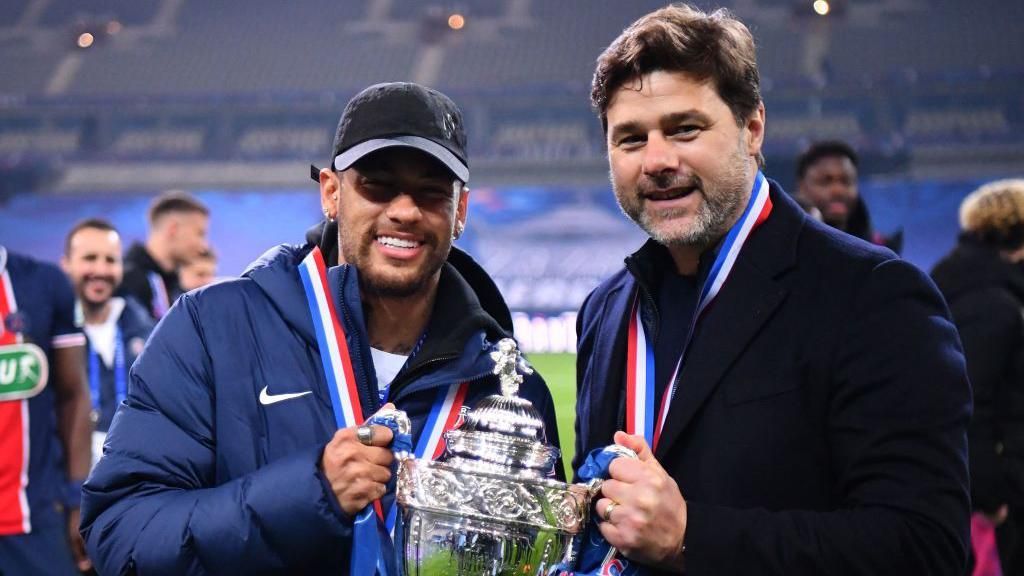 Mauricio Pochettino with Neymar