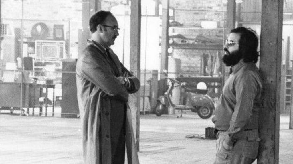 Gene Hackman alongside director Francis Ford Coppola