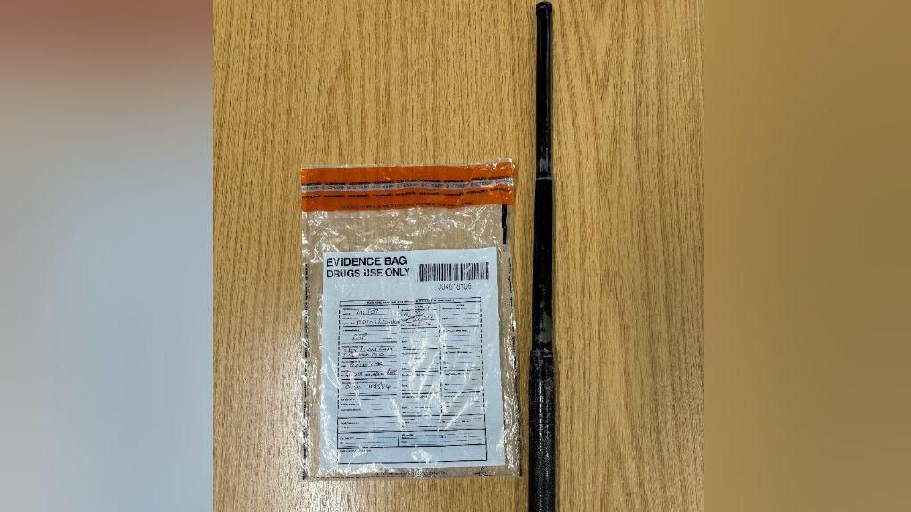 Drugs and a telescopic baton