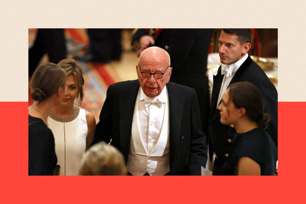 Rupert Murdoch and his partner, Elena Zhukova, attend the State Banquet at Windsor Castle