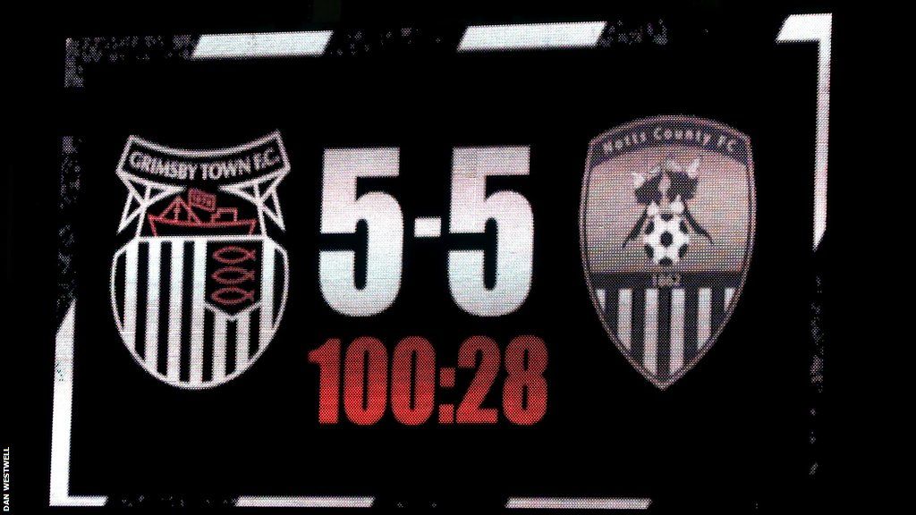 The scoreline at the end of the Grimsby v Notts County match
