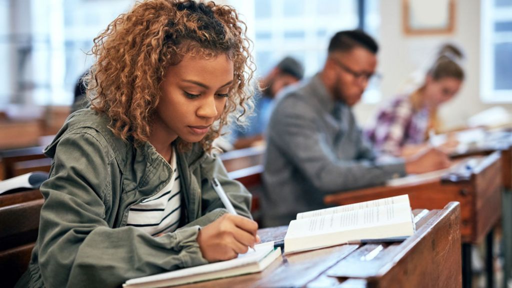 Student sitting an exam