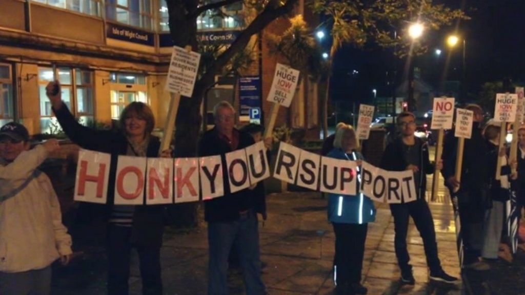 Protest over East Cowes compulsory orders