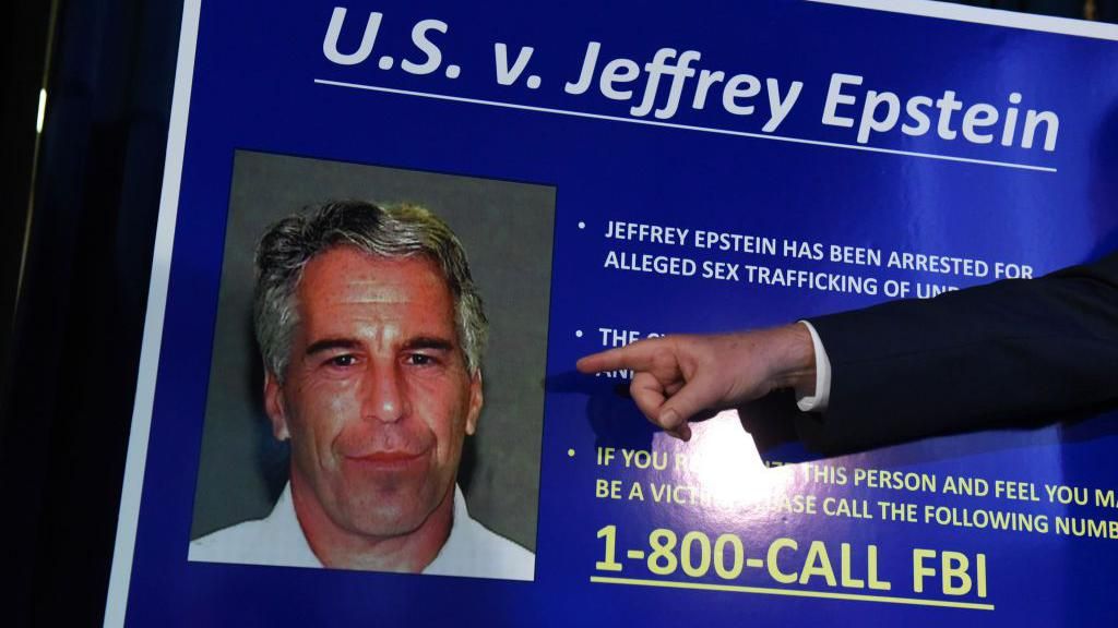 A Epstein mugshot seen when charges were filed against hmi