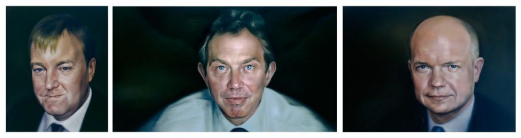 Jonathan Yeo's portrait of Charles Kennedy, Tony Blair and William Hague