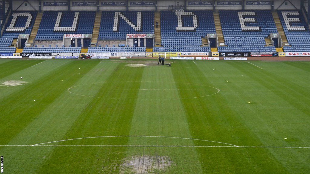 Dens Park has had issues with waterlogging this season