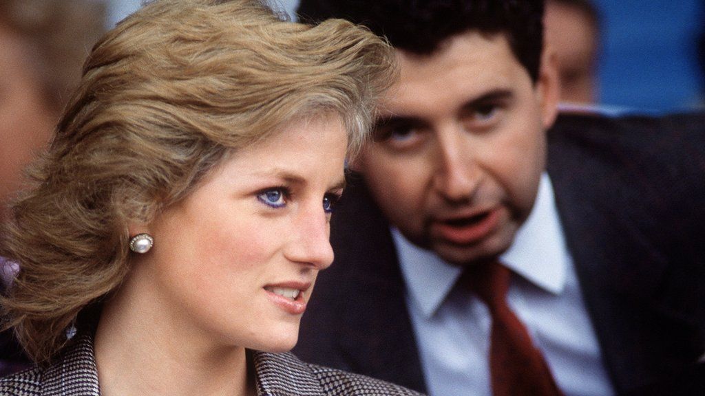 Patrick Jephson speaks to the Princess of Wales at The Burghley Horse Trials Stamford, Lincolnshire, in 1989